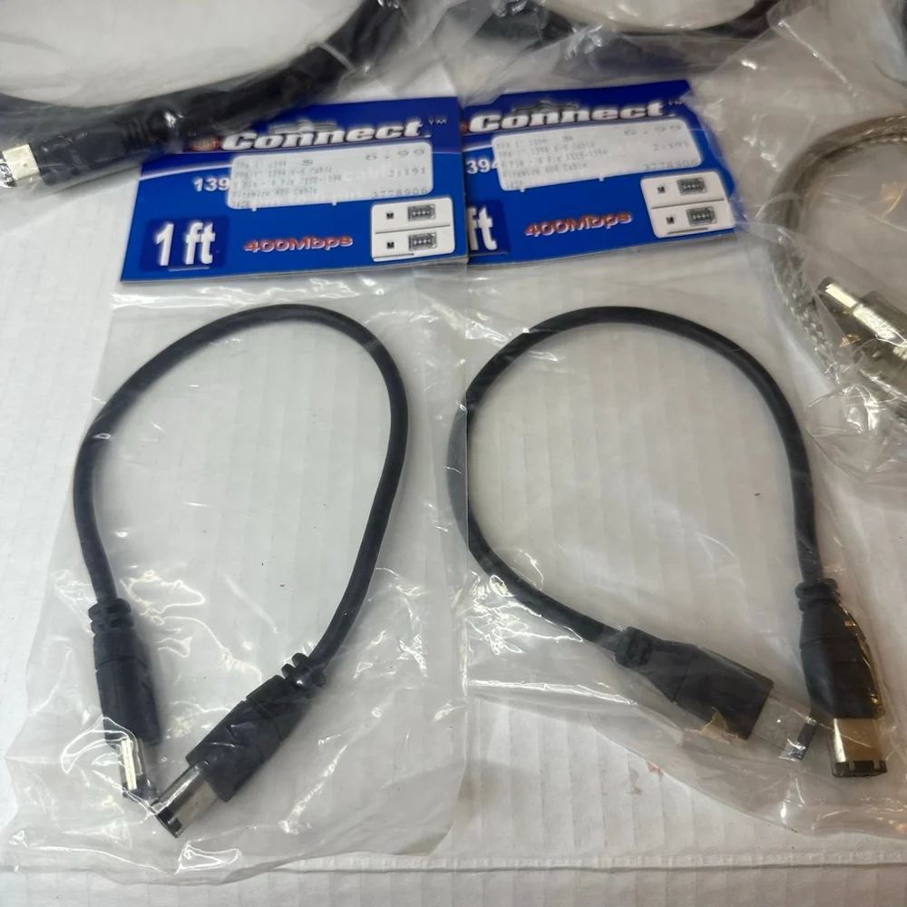 Lot of 7 New FireWire 400 Cables (Various Lengths)